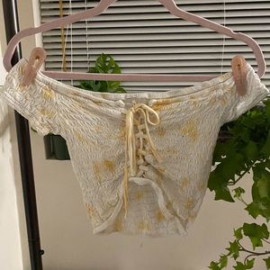 Ruched Tie Dye Summer Crop Top